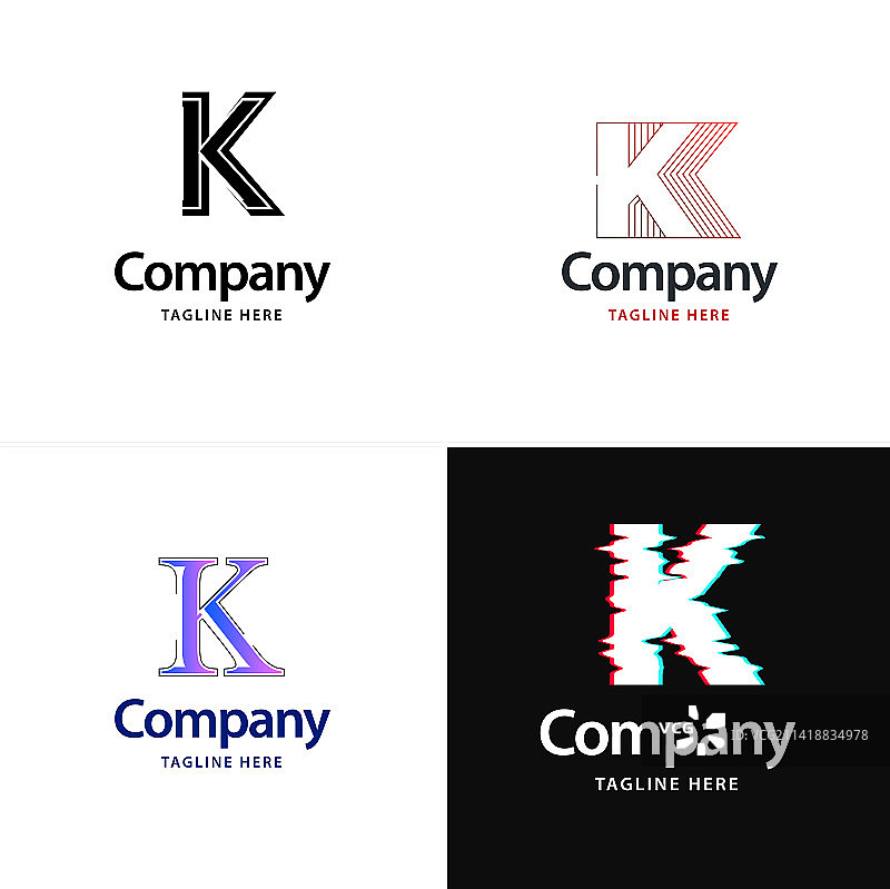 字母K创意现代Logo设计图片素材