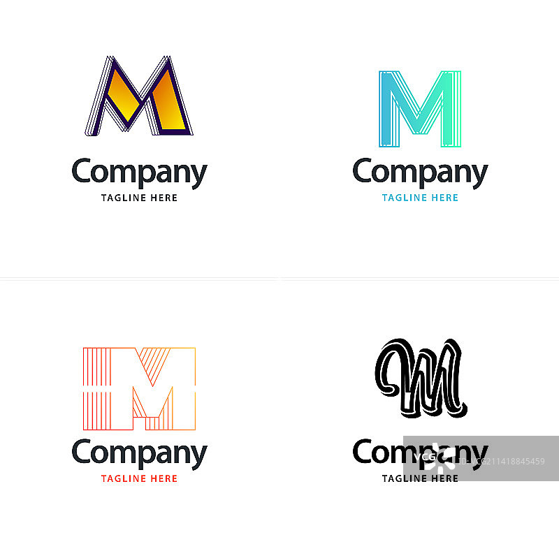 字母M大标志包设计创意现代图片素材