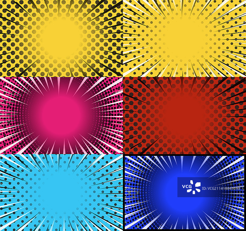 漫画书的彩色框架背景与图片素材