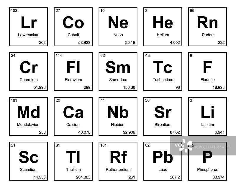 元素周期表图标包设计图片素材