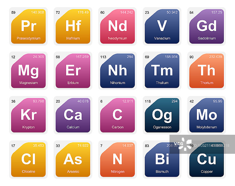 元素周期表图标包设计图片素材