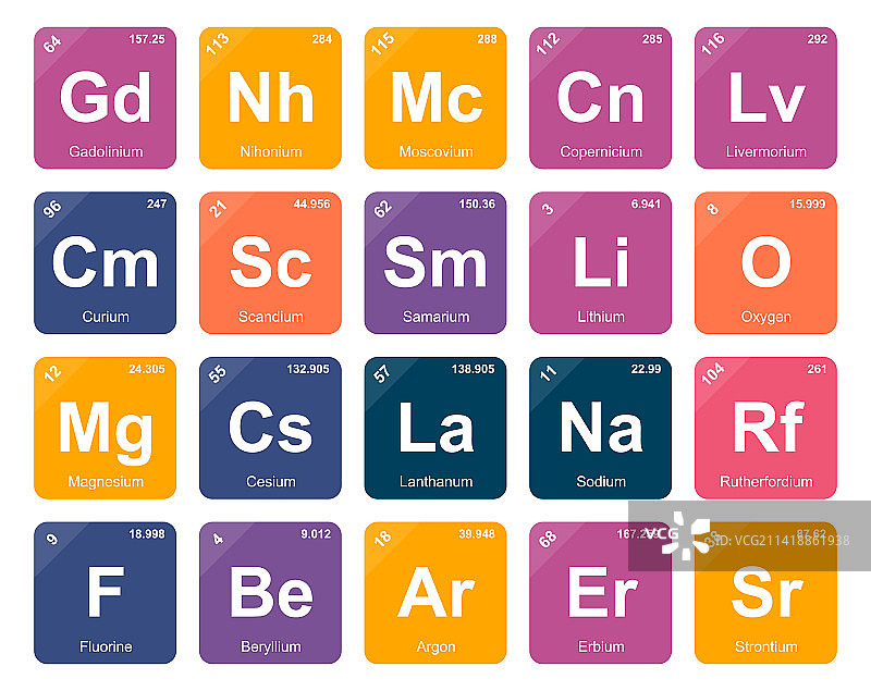 元素周期表图标包设计图片素材