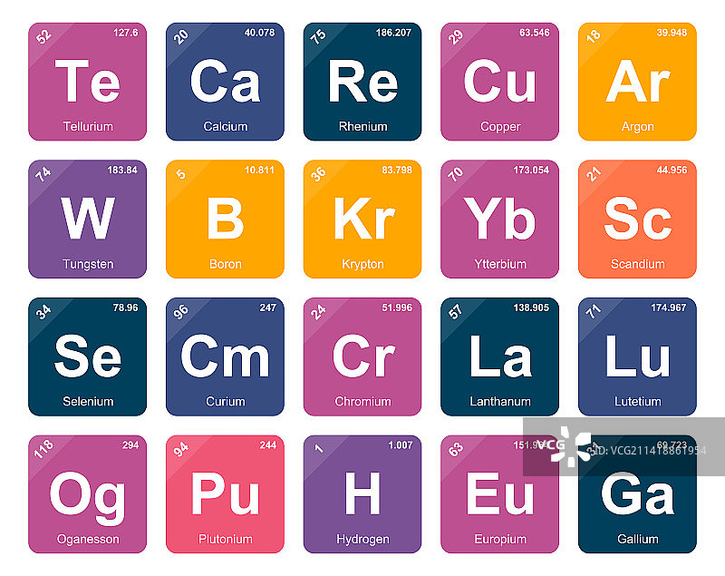 元素周期表图标包设计图片素材