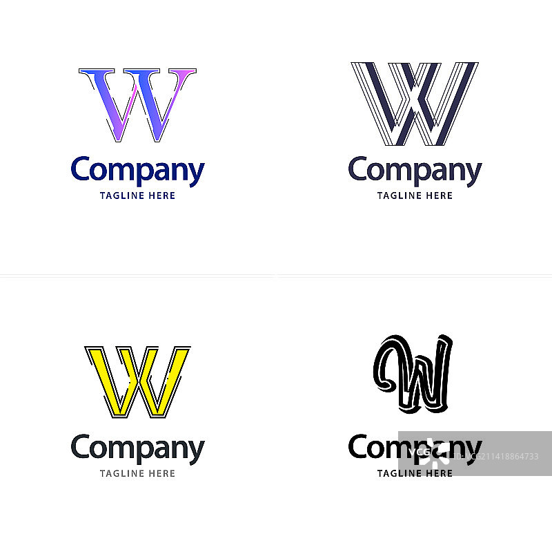 字母W大logo包设计创意现代图片素材