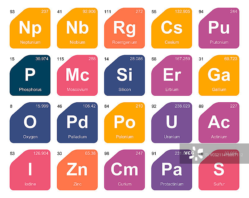 元素周期表图标包设计图片素材