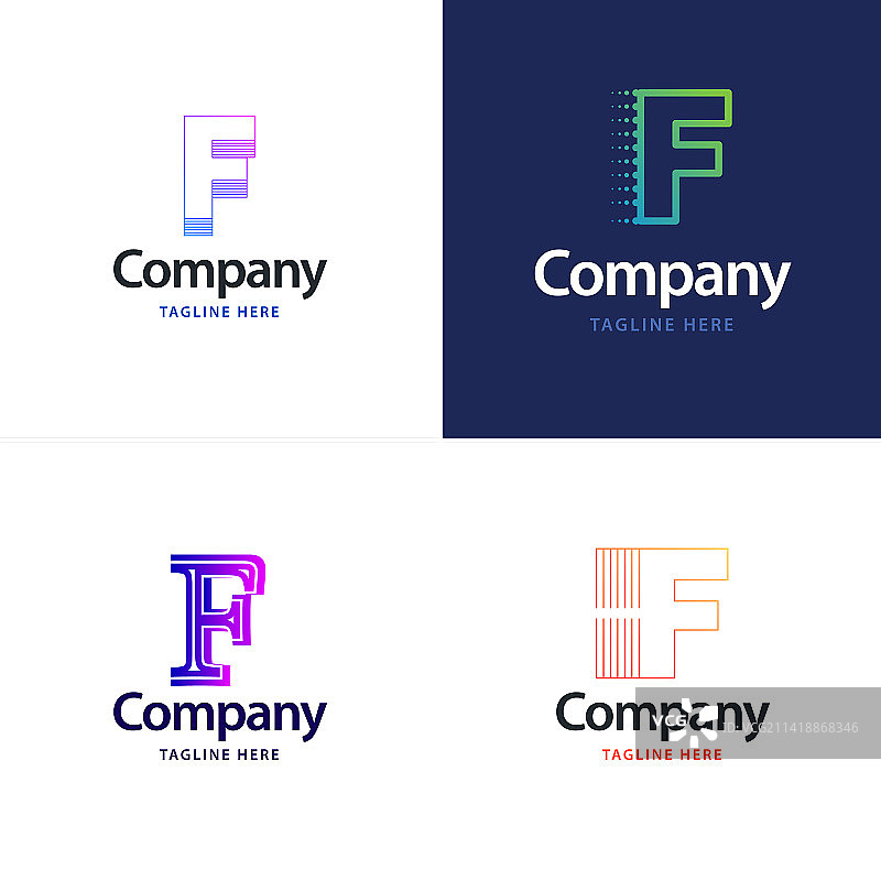 字母F大logo组合设计创意图片素材