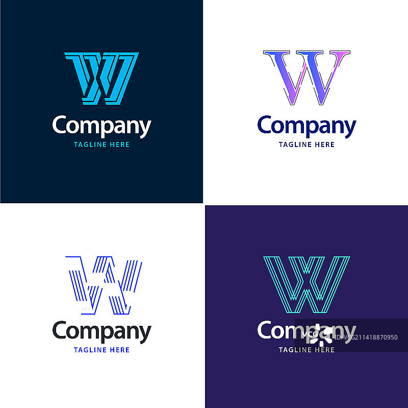 字母W大logo包设计创意现代图片素材