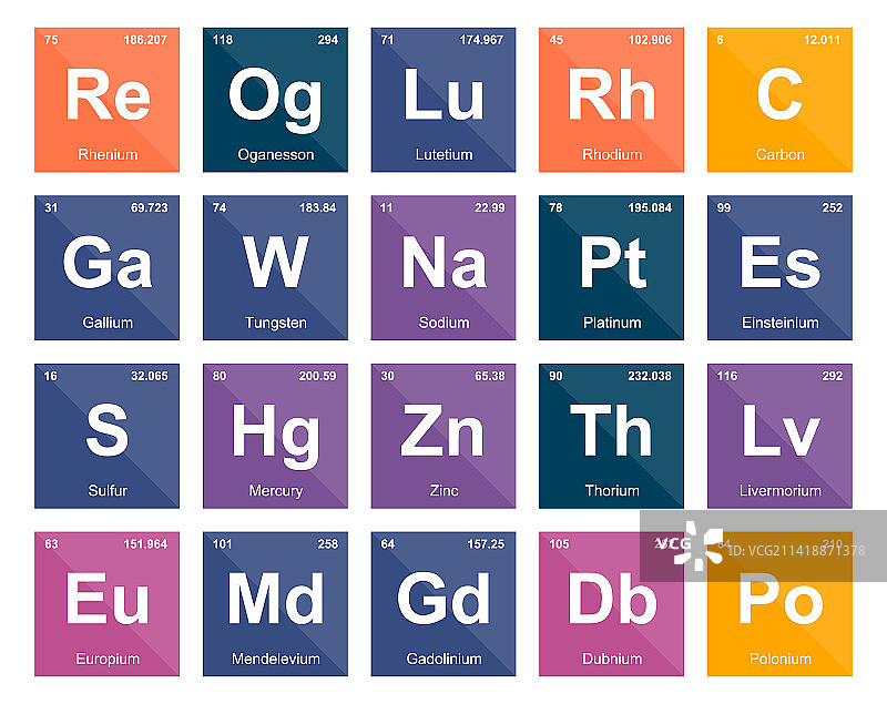 元素周期表图标包设计图片素材