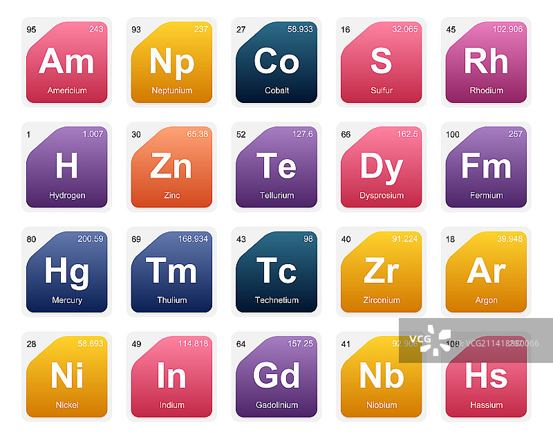 元素周期表图标包设计图片素材