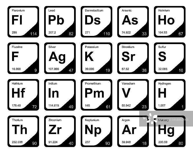 元素周期表图标包设计图片素材