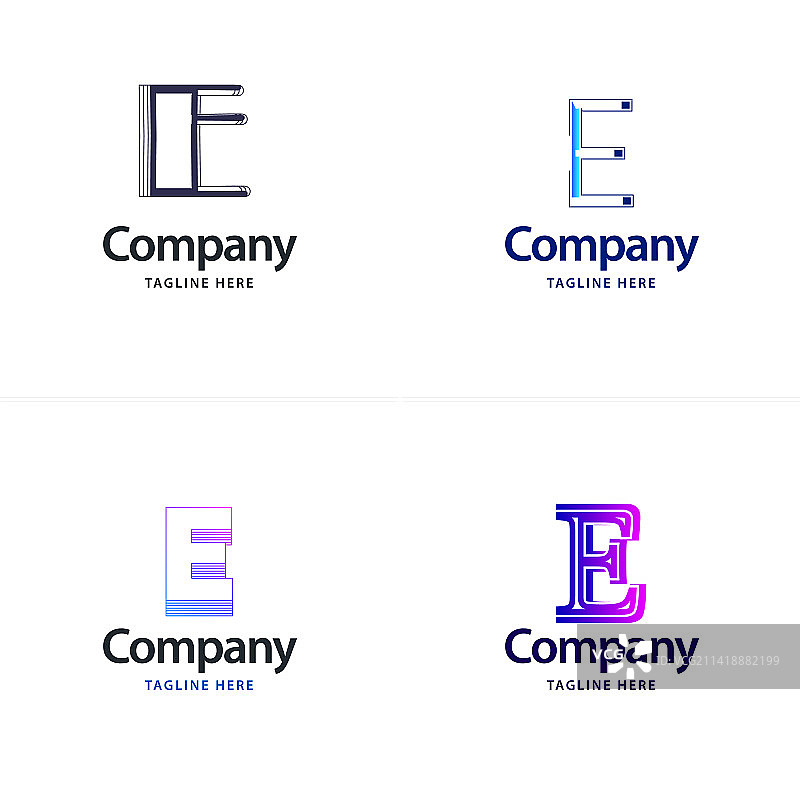 E字母大型logo包设计创意现代图片素材