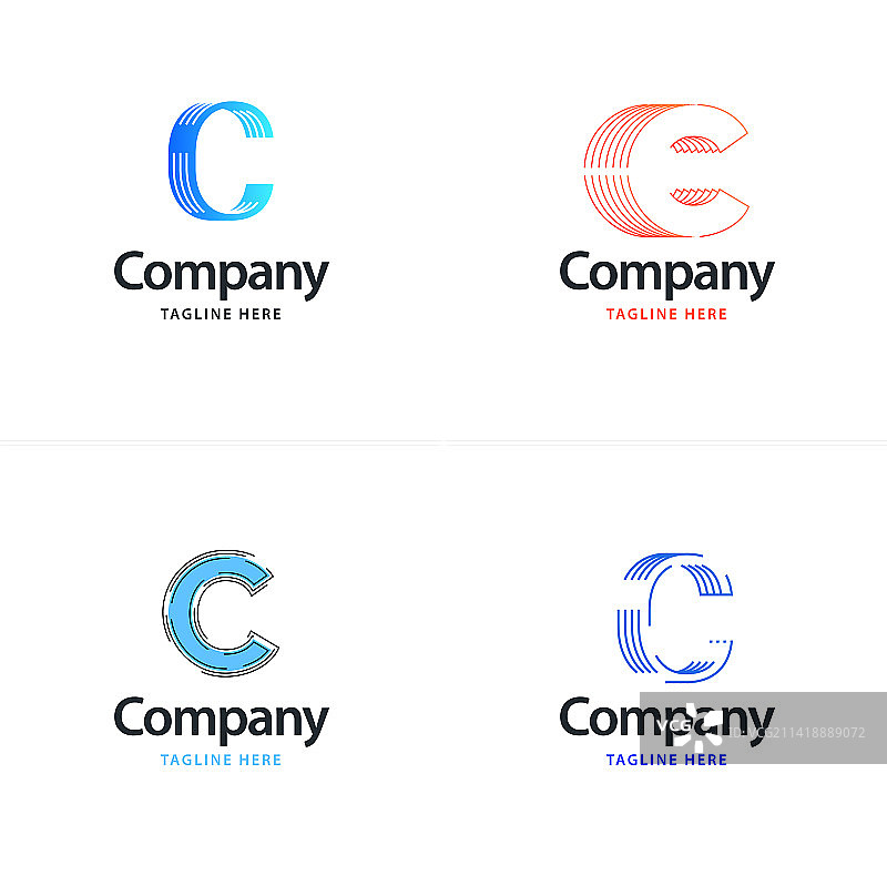 字母C大标志包设计，创意现代图片素材