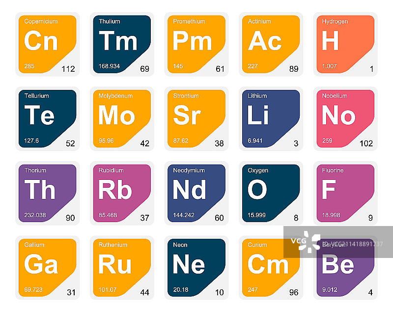 元素周期表图标包设计图片素材