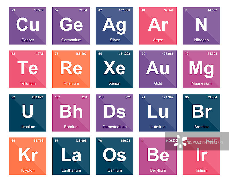 元素周期表图标包设计图片素材