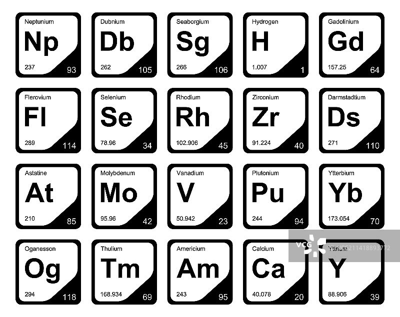 元素周期表图标包设计图片素材