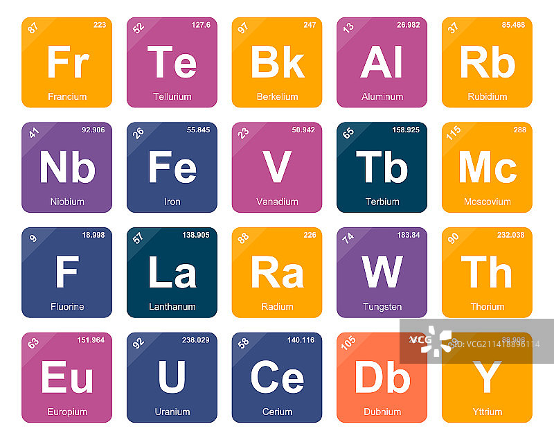 元素周期表图标包设计图片素材