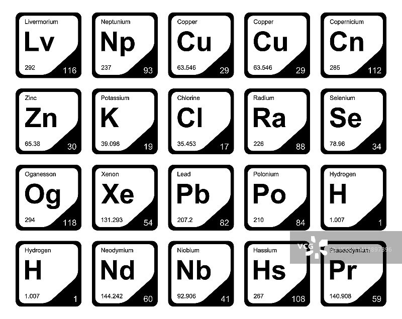 元素周期表图标包设计图片素材