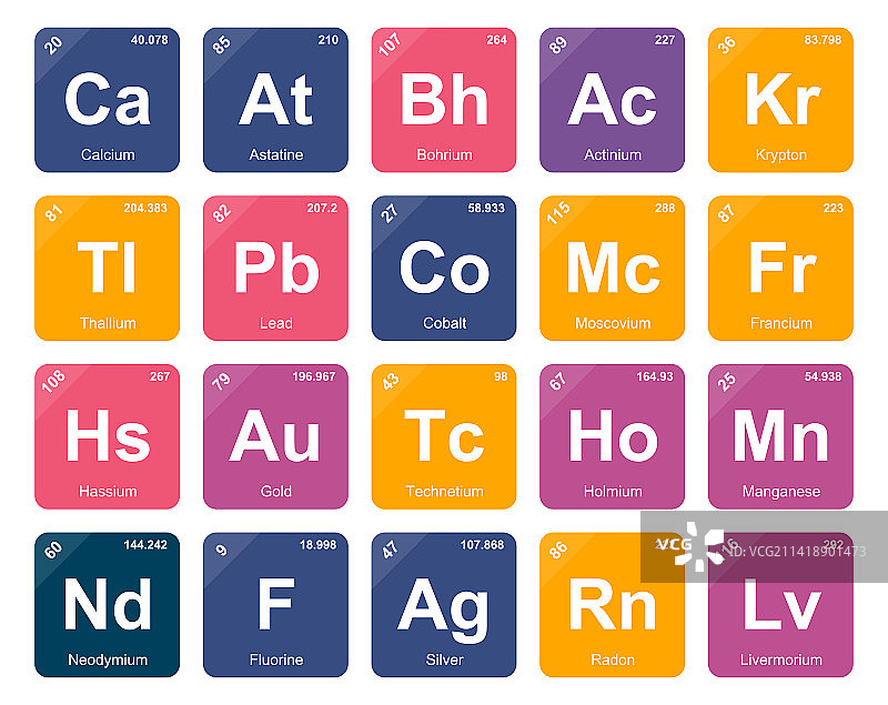 元素周期表图标包设计图片素材