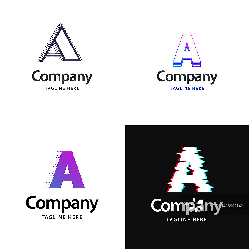 字母A大标志包设计创意现代图片素材