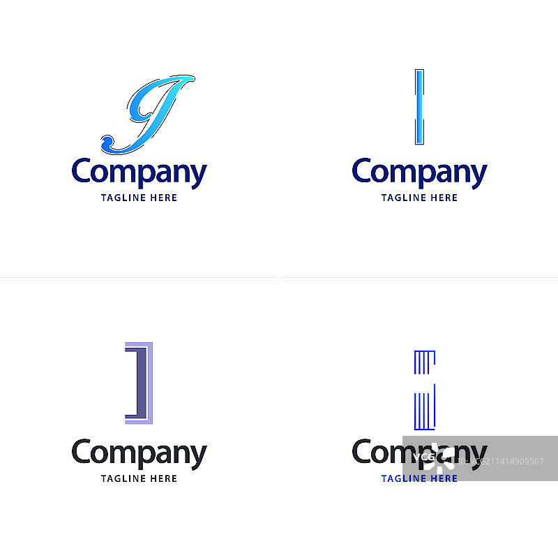 创意现代I字母大标志包设计图片素材