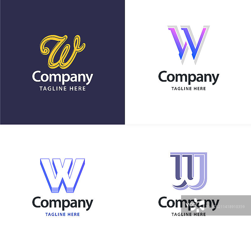 字母W大logo包设计创意现代图片素材