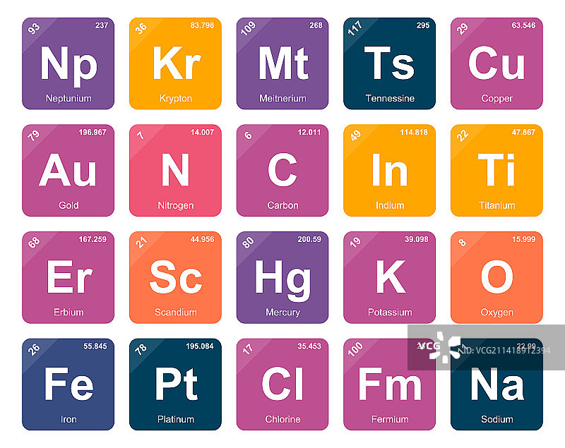 元素周期表图标包设计图片素材