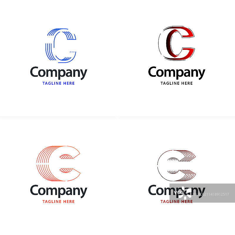 字母C大标志包设计，创意现代图片素材