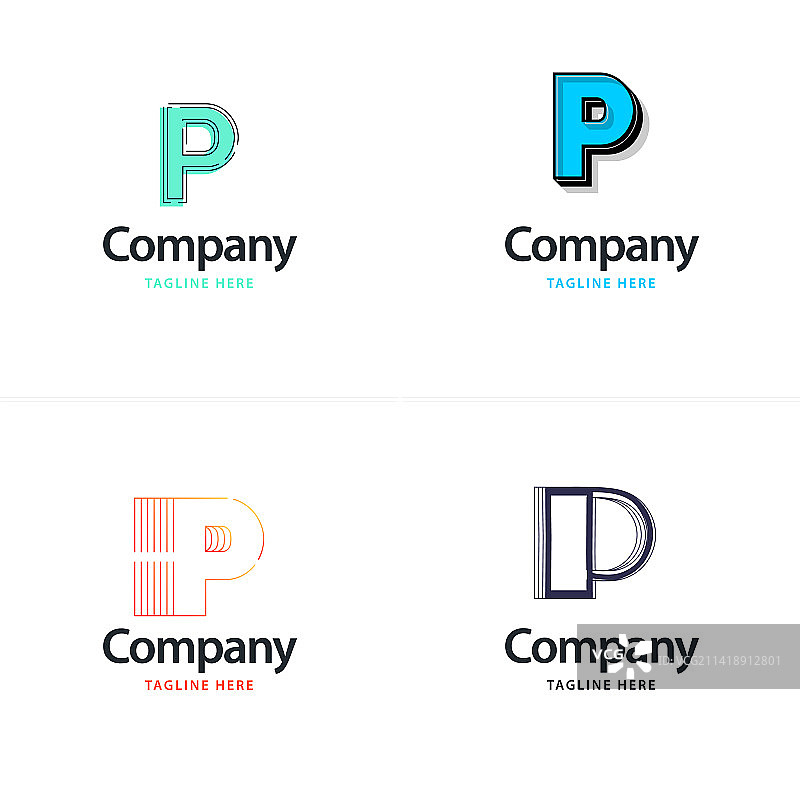 字母P创意现代logo设计图片素材