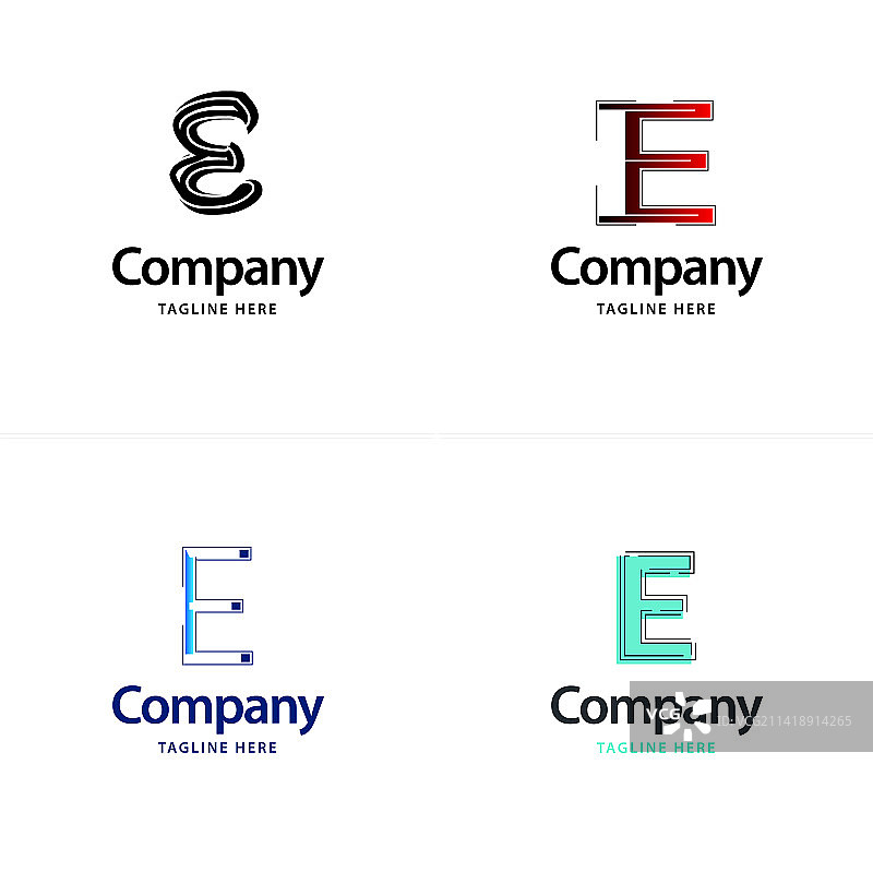 E字母大型logo包设计创意现代图片素材