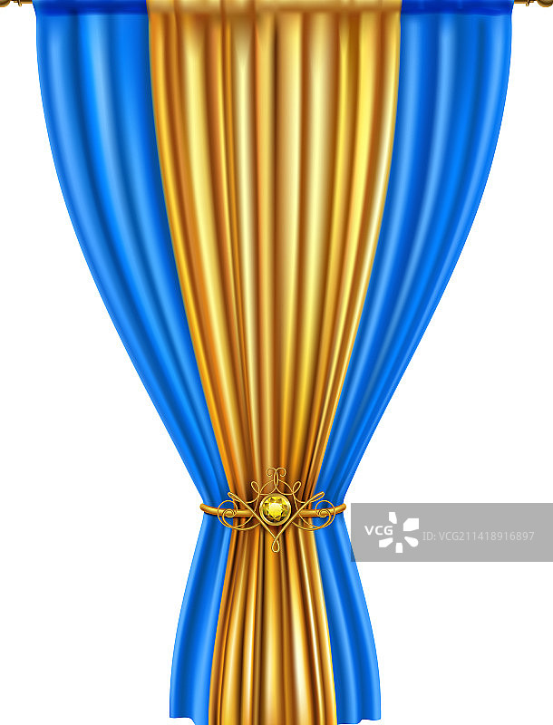 蓝色窗帘构图图片素材