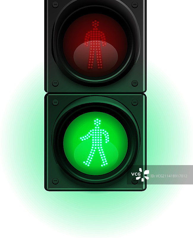 绿色行人指示灯图片素材