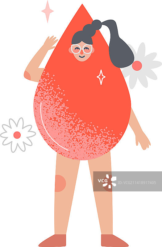 女性经期红色滴落图标图片素材