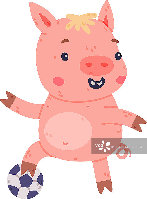 有趣的粉红色小猪角色图片素材