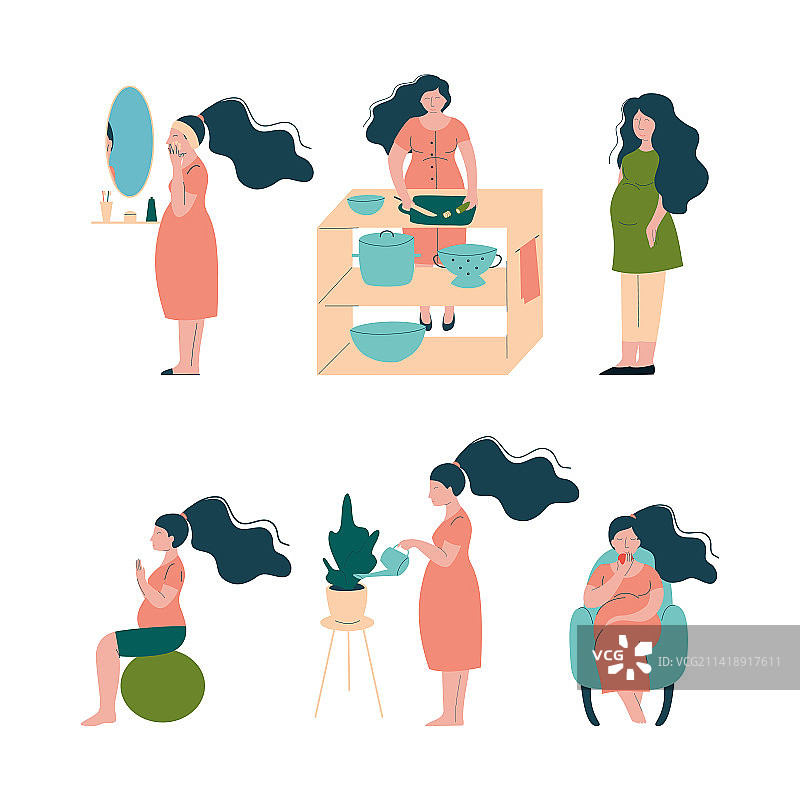 幸福准妈妈的孕妇生活方式图片素材