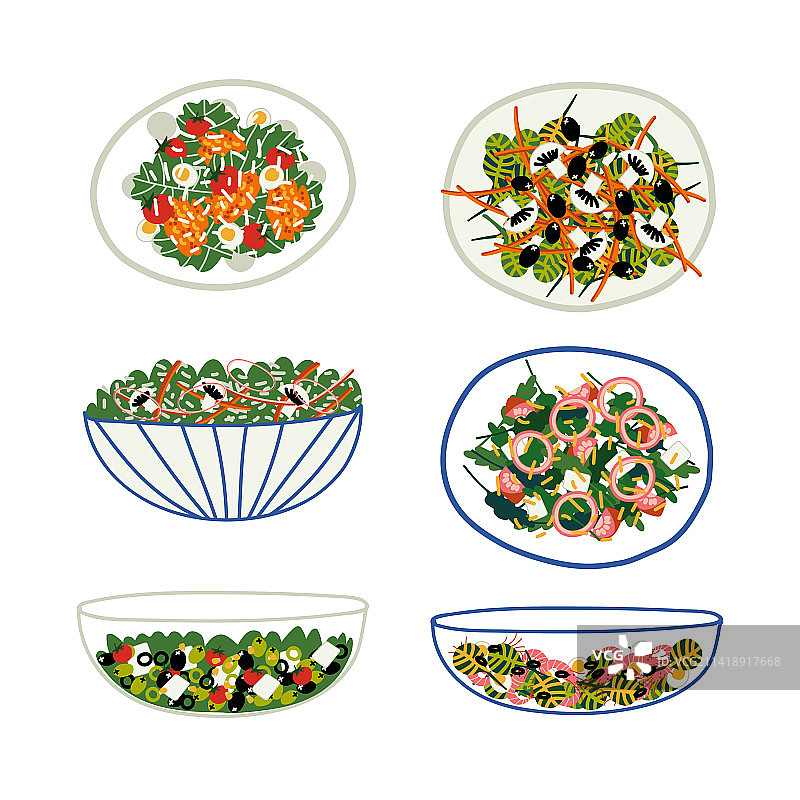 混合蔬菜鲜虾沙拉图片素材