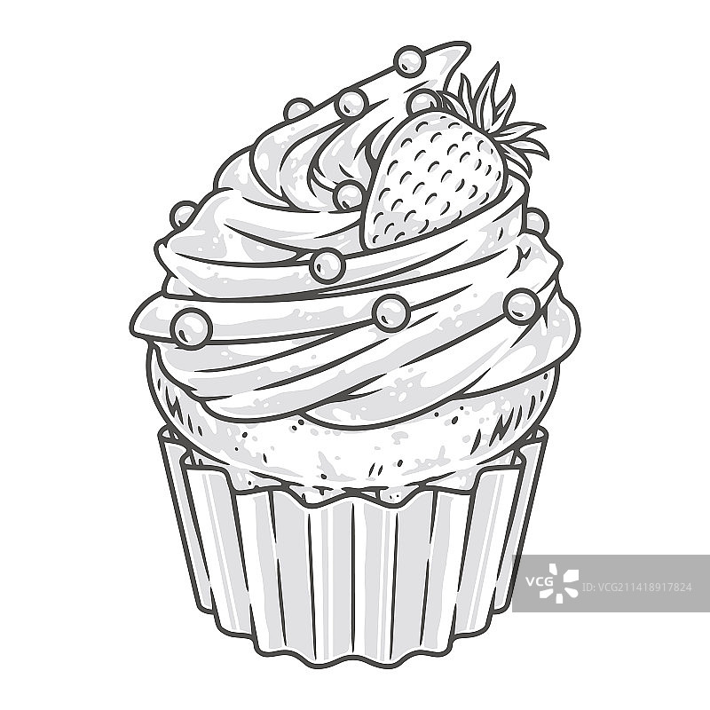 美味的纸杯蛋糕元素（色彩丰富，细节详尽）图片素材