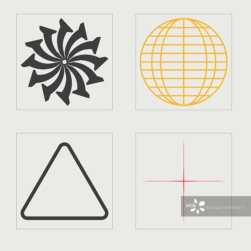 复古未来主义元素设计图片素材