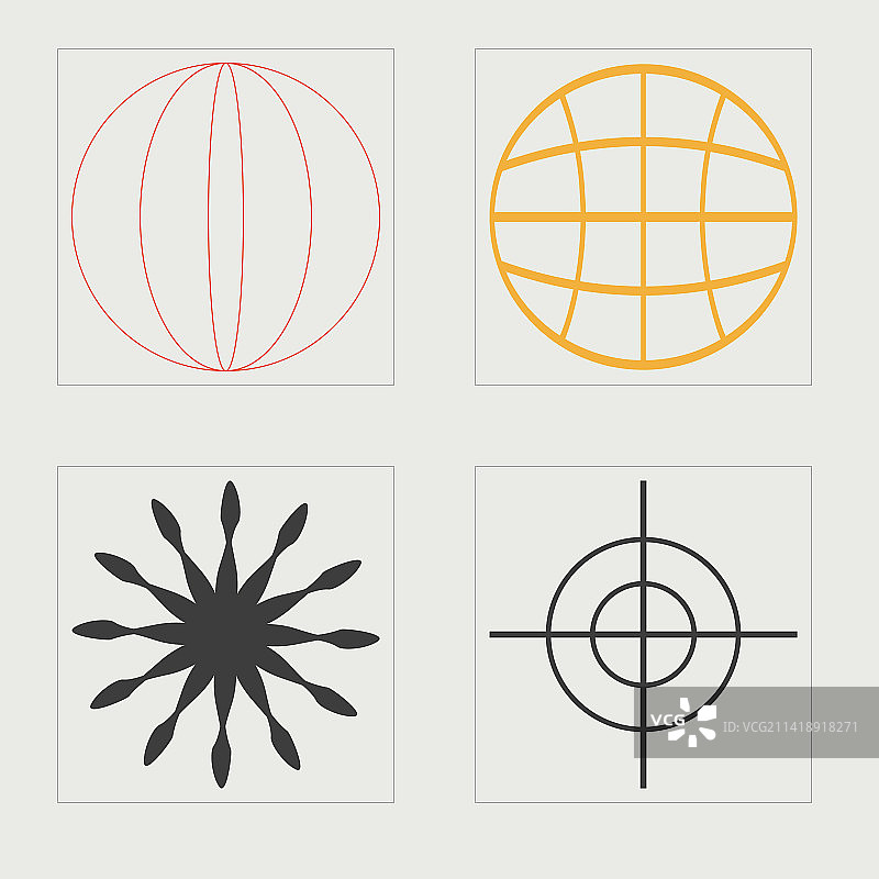 复古未来主义元素设计图片素材