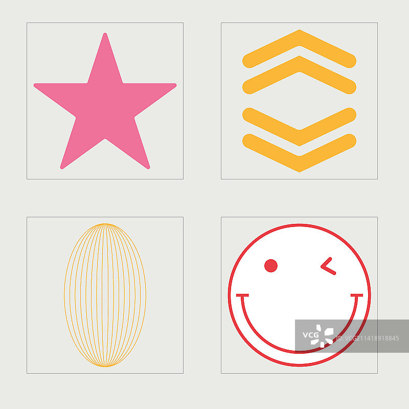 复古未来主义设计元素合集图片素材