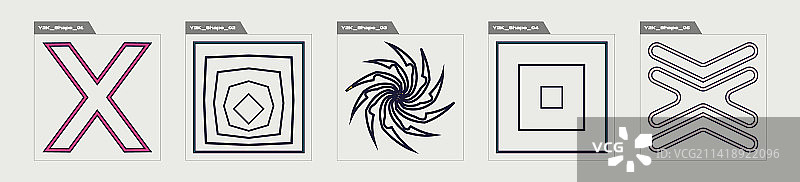 粗野主义复古图形元素合集图片素材