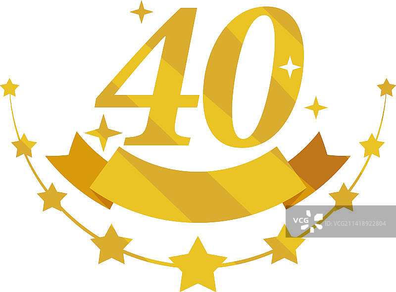 40周年金色徽章图片素材