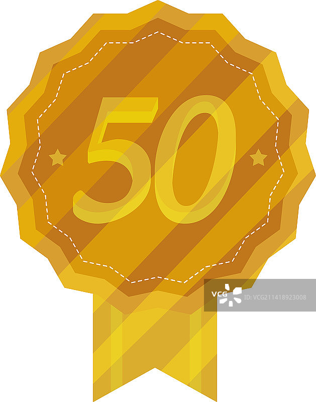 50周年金色徽章图片素材