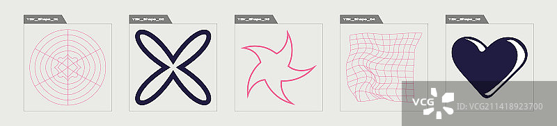 用于设计的复古未来主义元素图片素材