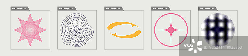 Y2K复古未来主义图形合集图片素材