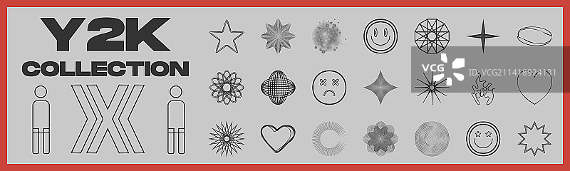 粗野主义复古图形元素合集图片素材