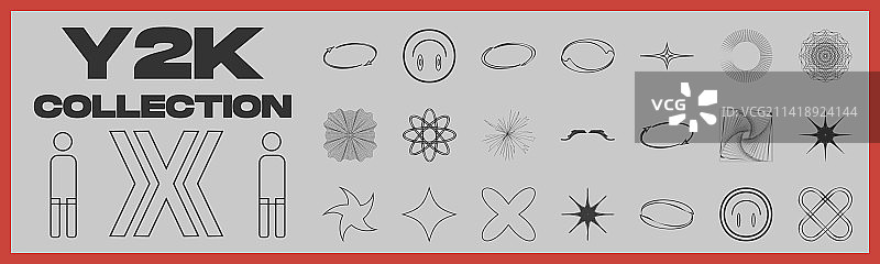 用于设计的复古未来主义元素图片素材