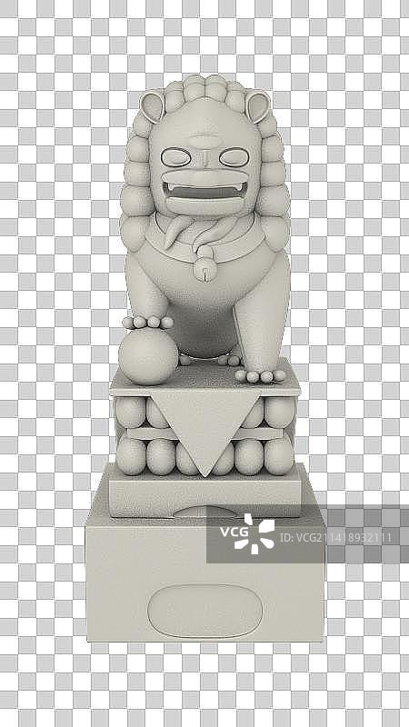 3D渲染石狮子雕像图片素材