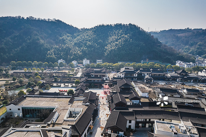 航拍嵊州 越剧小镇 越剧诞生地图片素材