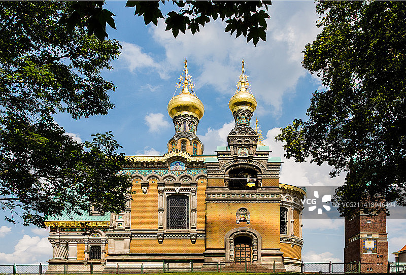 德国DARMSTADT达姆施塔特俄罗斯教堂(Russische Kapelle）图片素材