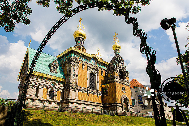 德国DARMSTADT达姆施塔特俄罗斯教堂(Russische Kapelle）图片素材